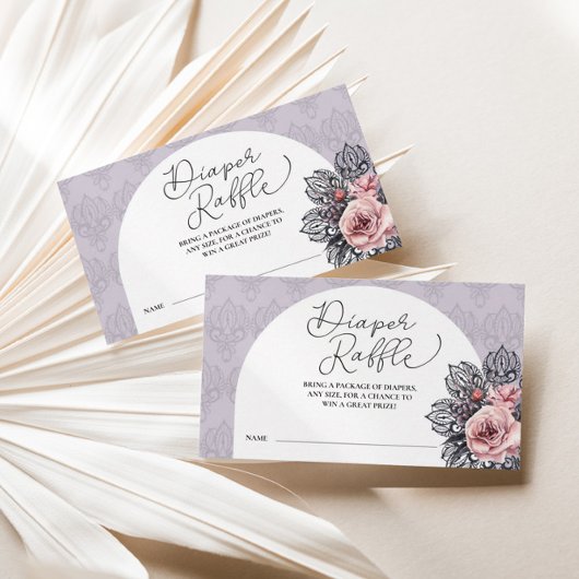 ゴシックウィッチハロウィーンベビーシャワーおむつラッフル エンクロージャーカード