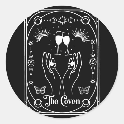 ゴシックウィッチーコヴェンブライドタロットハロウィーン独身 ラウンドシール (正面)