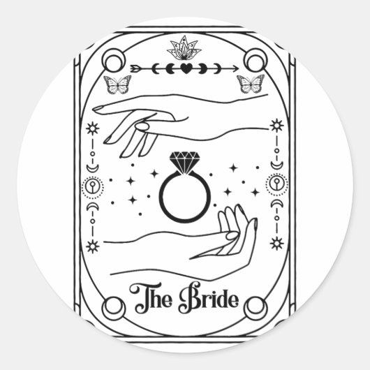 ゴシックウィッチーブライドコーヴンタロットハロウィーン独身 ラウンドシール (正面)