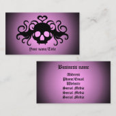 ゴシックウィングスカル不気味なシック 名刺 (正面/裏面)