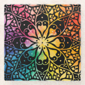 ゴシックウィンドレインボープライド ガラスコースター (正面)