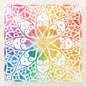 ゴシックウィンドレインボープライド ガラスコースター (正面)