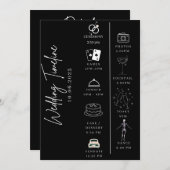 ゴシックウェディングのタイムラインと詳細 招待状 (正面/裏面)