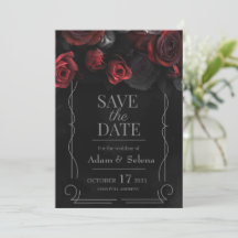 ゴシックウェディングのSave the date招待状