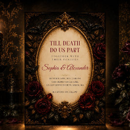 ゴシックウェディングカード ブラック×ゴールド Till Death
