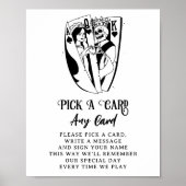 ゴシックウェディングゲストブックサイン Pick A Card Any Card ポスター (正面)