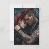 ゴシックウェディングシャワーのためのダークでムーディーな花  サンキューカード (裏面)