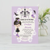 ゴシックウェディングシャワーの招待状　吸血コウモリ 招待状 (スタンド正面)