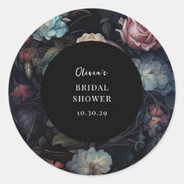 ゴシックウェディングシャワー ダークでムーディーな花 ラウンドシール