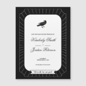 ゴシックウェディング日付を保存するクルーズスケルトン磁石 (正面)