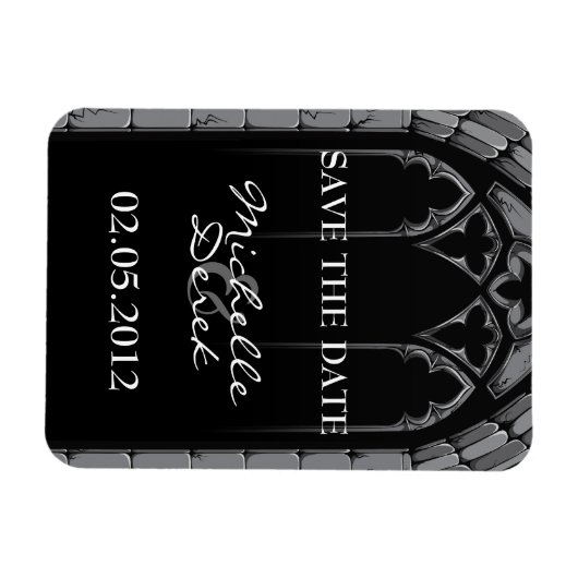 ゴシックウェディング日付磁石を保存 マグネット (横)