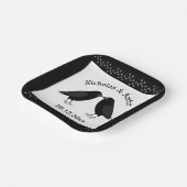 ゴシックウェディング キスする黒いフクロウ オーダーメイド ペーパープレート (傾斜あり)