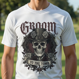ゴシックウェディング グルームトゥーザトゥーム スカル旦那様 Tシャツ
