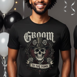 ゴシックウェディング グルームトゥーザトゥーム スカル Mr ハズバンド Tシャツ