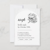 ゴシックウェディング スカル 死ぬまで一緒RSVP 出欠カード (正面)