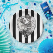 ゴシックウェディング スケルトン ラブ カップル 結婚 ダンス ペーパープレート (パーティー)