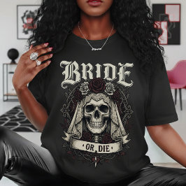 ゴシックウェディング ブライドオダイ スカルMrs. ウェディング Tシャツ