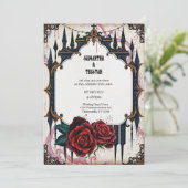 ゴシックウェディング - 黄金の城とバラ 招待状 (スタンド正面)