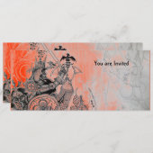 ゴシックウォリアーズ、黒、白、赤 招待状 (正面/裏面)