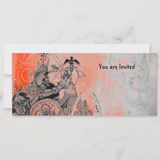 ゴシックウォリアーズ、黒、白、赤 招待状 (正面)