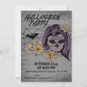 ゴシックウーマンゾンビホラー大人ハロウィーン招待状 招待状 (正面)