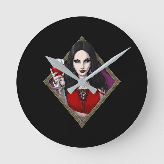 ゴシックエイリアン魔女 ラウンド壁時計 (正面)