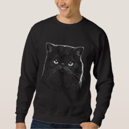ゴシックエキゾチックキャットアート メンズブラックセーター スウェットシャツ
