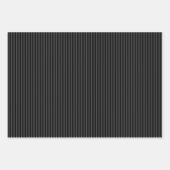 ゴシックエステティックマットブラック&グレーストライプの ラッピングペーパーシート (正面3)