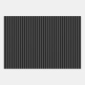 ゴシックエステティックマットブラック&グレーストライプの ラッピングペーパーシート (正面)