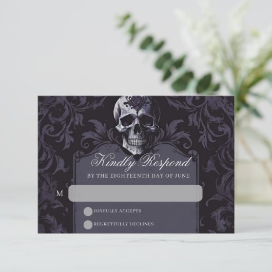 ゴシックエレガンスパープルボホスカル結婚ズ 出欠カード (スタンド正面)