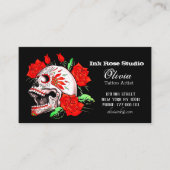 ゴシックエレガントスカル&レッドローズスタジオビジネス 名刺 (正面)