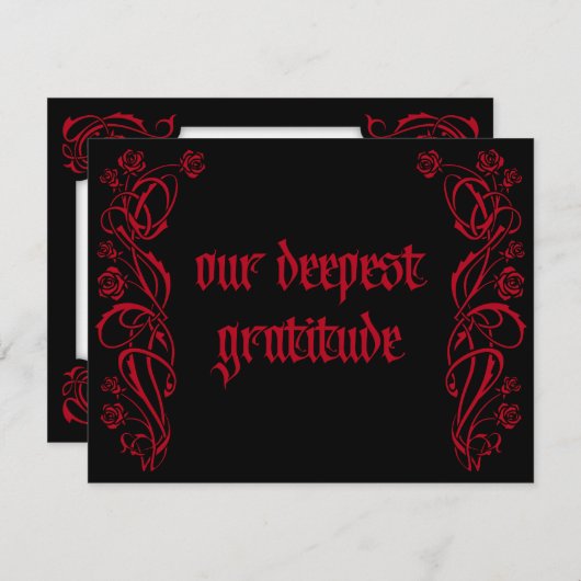 ゴシックエレガントバラ結婚ズ サンキューカード (正面/裏面)
