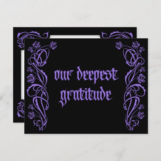 ゴシックエレガントバラ結婚ズ サンキューカード (正面/裏面)