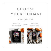 ゴシックエレガントフローラスカルハロウィーン 招待状