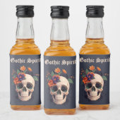 ゴシックエレガントフローラスカルモノグラ結婚ムのミニ リキュールボトルラベル (ボトル)