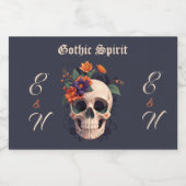 ゴシックエレガントフローラスカルモノグラ結婚ムのミニ リキュールボトルラベル (シングルラベル)