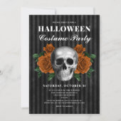 ゴシックエレガントフローラスカル衣装ハロウィーン 招待状 (正面)