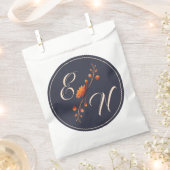 ゴシックエレガントフローラモノグラム結婚式の引き出物バッグ フェイバーバッグ (クリップ留めされた状態)