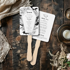 ゴシックエレガントフローラ棺結婚式 プログラム ハンドファン