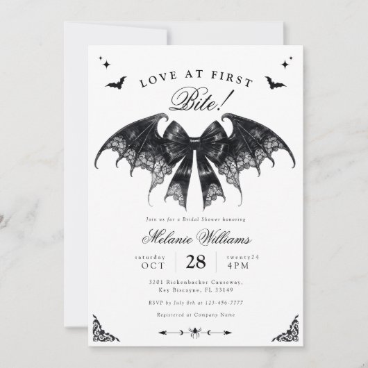 ゴシックエレガントブライダルシャワー 招待状 (正面)