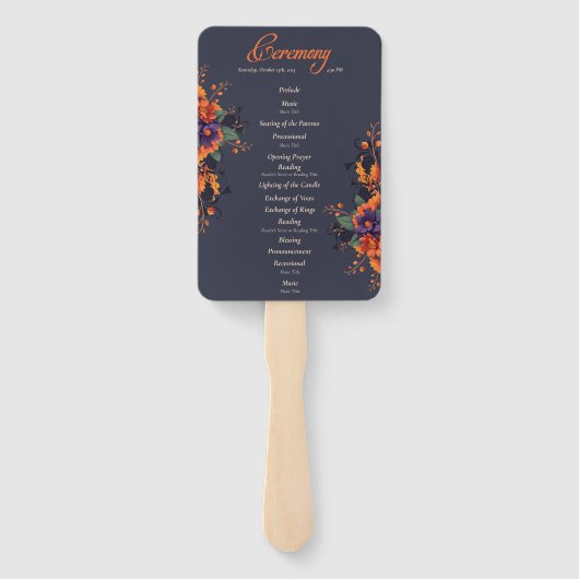 ゴシックエレガントミニマル結婚式 プログラム ハンドファン (裏面)