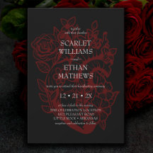 ゴシックエレガントレッドブラックフローラハート