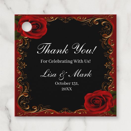 ゴシックエレガントレッドローゼス フェイバータグ (正面)