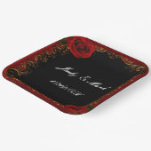 ゴシックエレガントレッドローゼス ペーパープレート (傾斜あり)