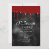 ゴシックエレガント体の血の垂れハロウィーン 招待状 (正面)