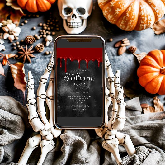 ゴシックエレガント体の血の垂れハロウィーン 招待状