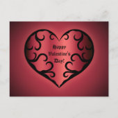 ゴシックエレガント色のピンクがかった赤みがかったバレンタインハート シーズンポストカード (正面)