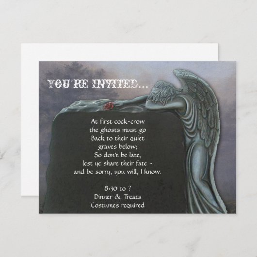 ゴシックエンジェルトンブストンイン墓地ハローウィンパーティ 招待状 (正面/裏面)