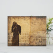 ゴシックエンジェルヴィンテージセピアシート音楽テクスチャ (スタンド正面)