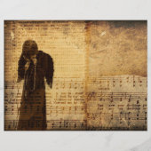 ゴシックエンジェルヴィンテージセピアシート音楽テクスチャ (正面)